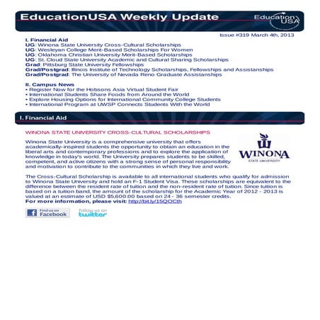 EducationUSA Weekly Update for March 4, 2013 | PDF