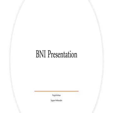 BNI presentation on  feature presentation