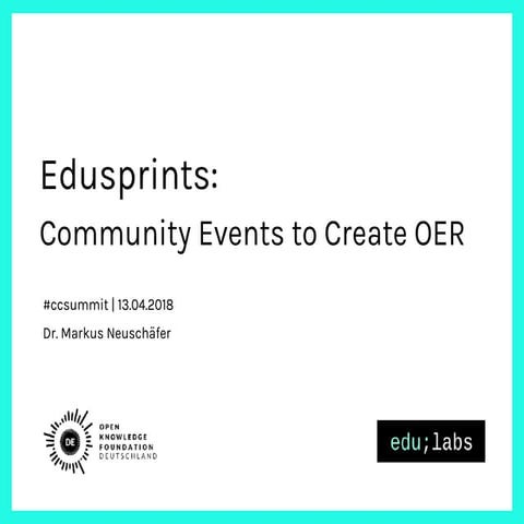 Edusprints: Community Events to Create OER