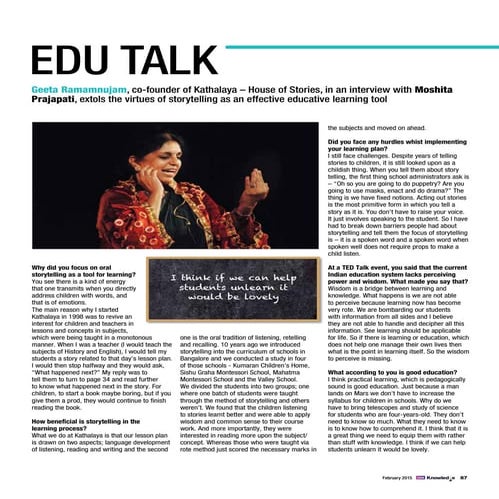 Storytelling as an effective educational tool