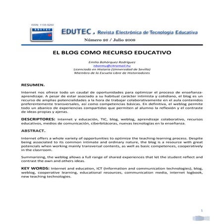 Triptico sobre el blog | DOC