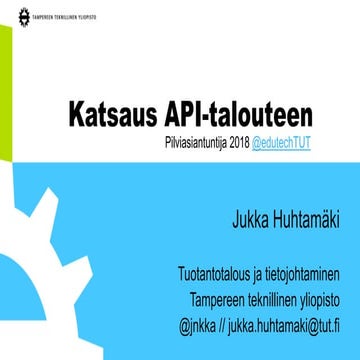 Katsaus API-talouteen | Edutech Pilviasiantuntija 2018