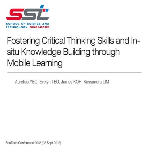 2012 EduTech SST Mobile Learning Presentation