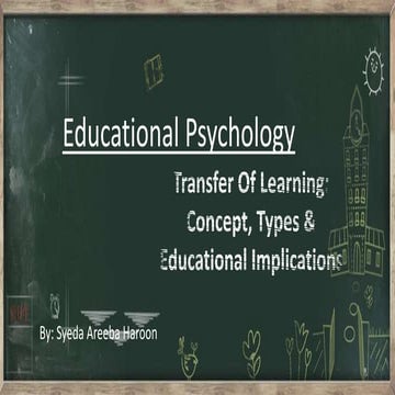 Transfer Of Learning - B.ed