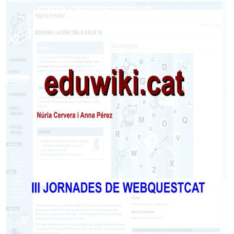 Eduwiki a les Terceres jornades de webquest