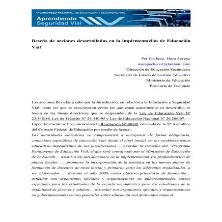 Ed vial en Tucumán - Dirección de Educación Secundaria