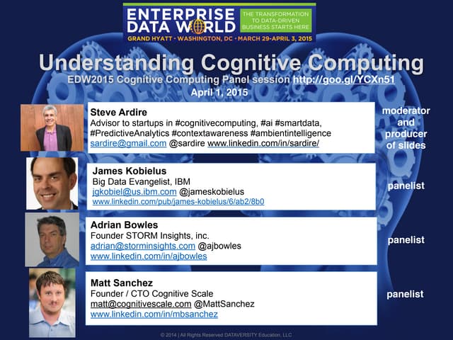 EDW 2015 cognitive computing panel session 