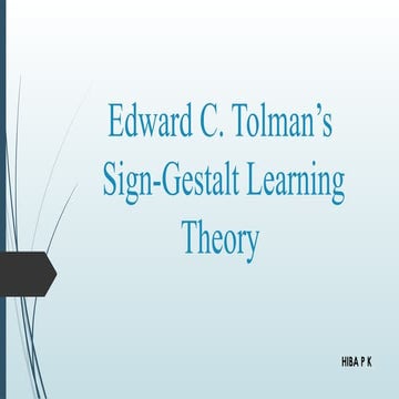 Tolman theory | PPTX