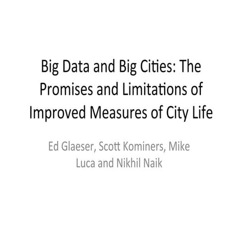 Big Data and Big Cities