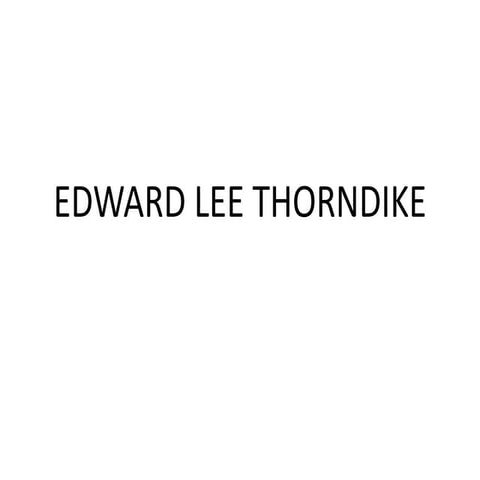 Edward lee thorndike