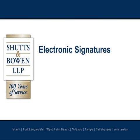 Edward O'Sheehan: Electronic Signatures: The Wave of the Future