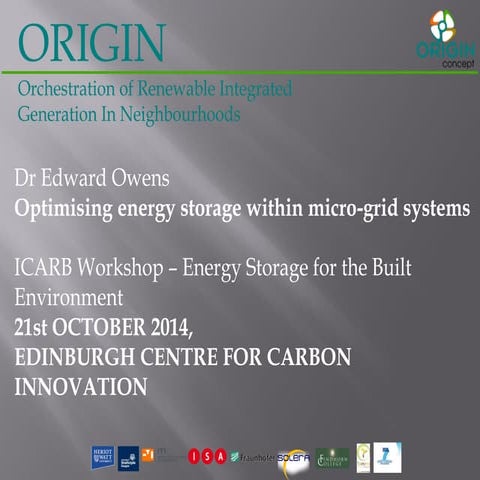  Optimising Energy Storage Within Micro-grid Systems | Edward Owens