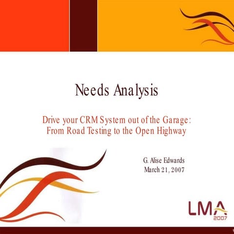 CRM needs analysis assessment presentation