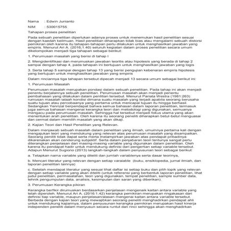 Edwin junianto, cecilia sri mindarti, tahap penelitian, ut, 2018