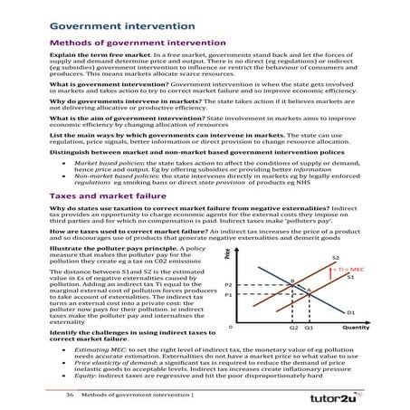 Unit 1 Micro: Government Intervention in Markets