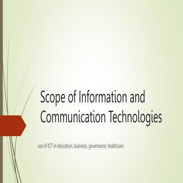 scope of information communication technology | PPTX | Internet | Computing