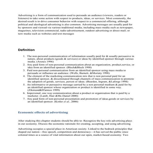 Economic effects of advertisements