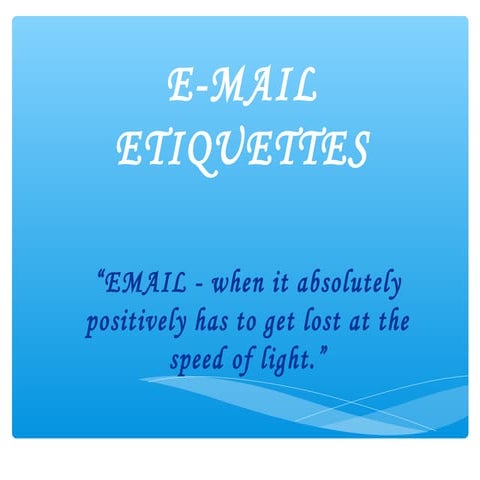 Email etiquettes