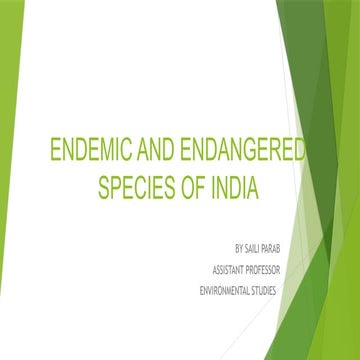 Endangered and Endemic species of India | PPTX