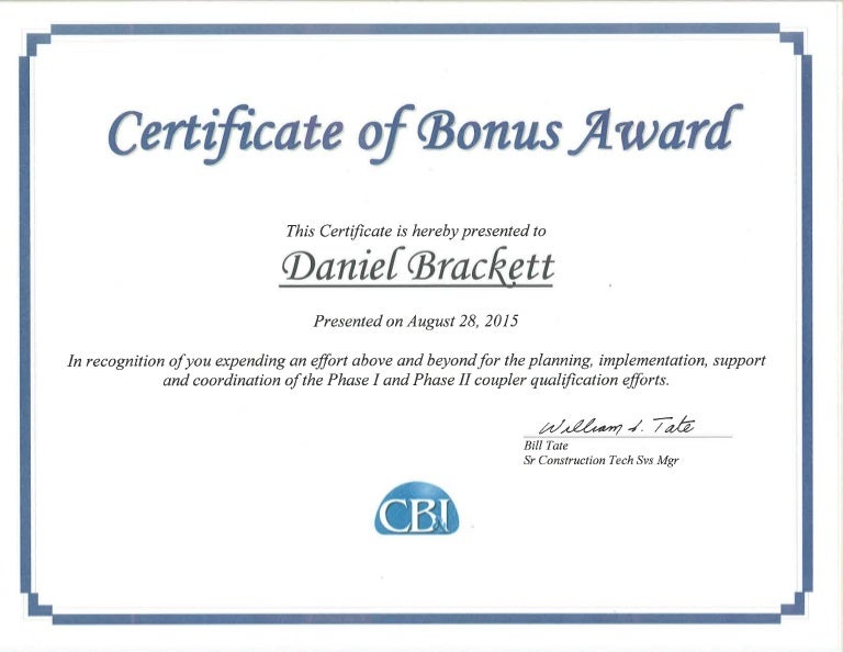 CBI Bonus Award