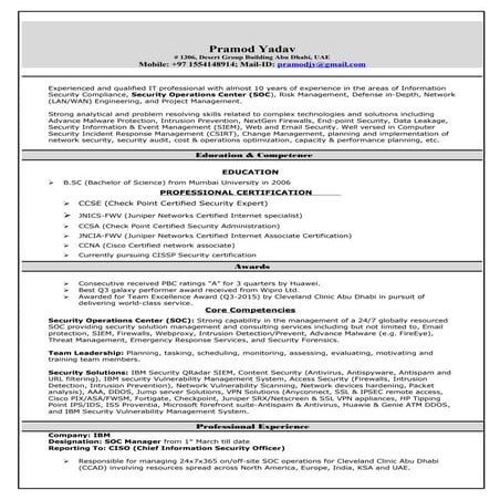 Pramod Yadav_Security Operations Center Manager