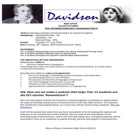 Romanticism Project: Website & Launch