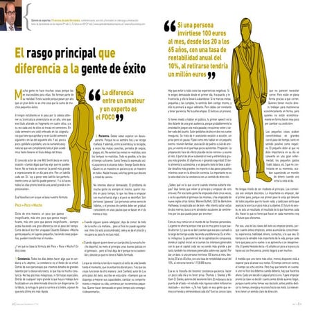 El rasgo principal que diferencia a la gente de éxito