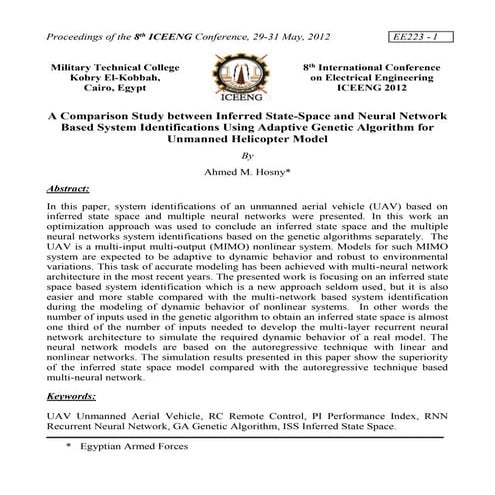 A Comparison Study between Inferred State-Space and Neural Network Based Syst...
