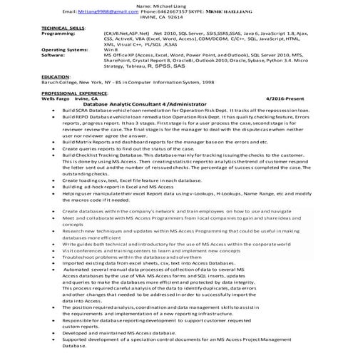 Michael Liang Resume_Irvine_CA_ShortVersion