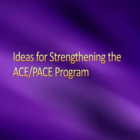Introduction to the PACE Learning Program By Dr. Joseph Frey | PDF