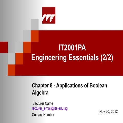 Ee2 chapter8 applicationsof_booleanalgebra | PPT