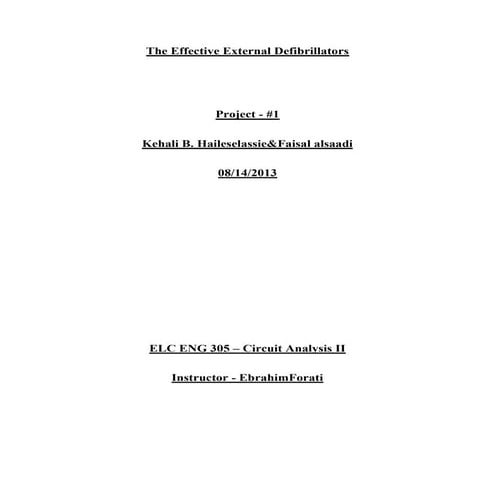 EE 305 Project_1 The Effective External Defibrillators 