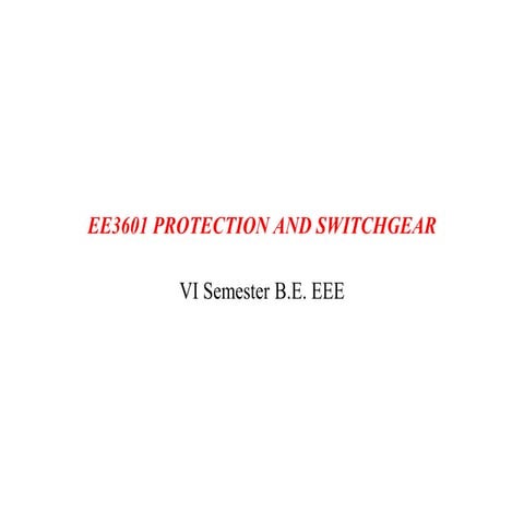 Protection and Switchgear for Engineering