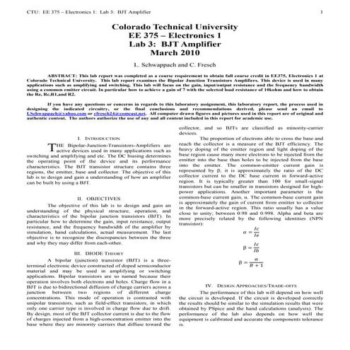 EE375   Electronics 1: lab 3