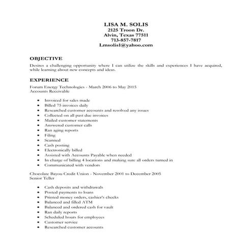Resume - Lisa