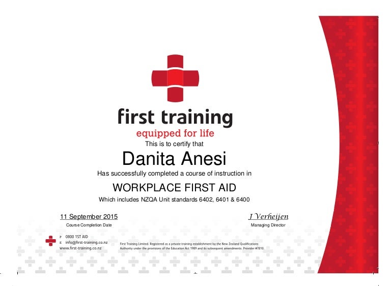 free first aid certification