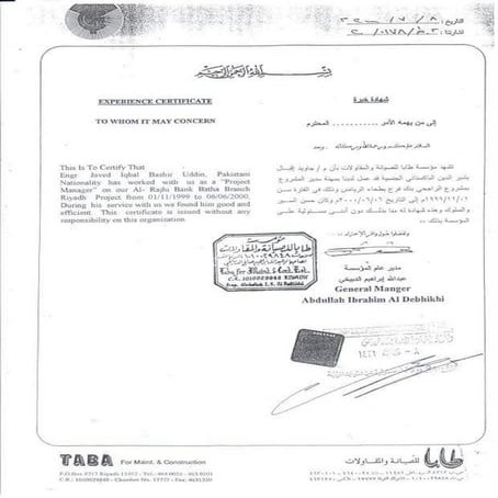 Experience Elsaif contracting | PDF