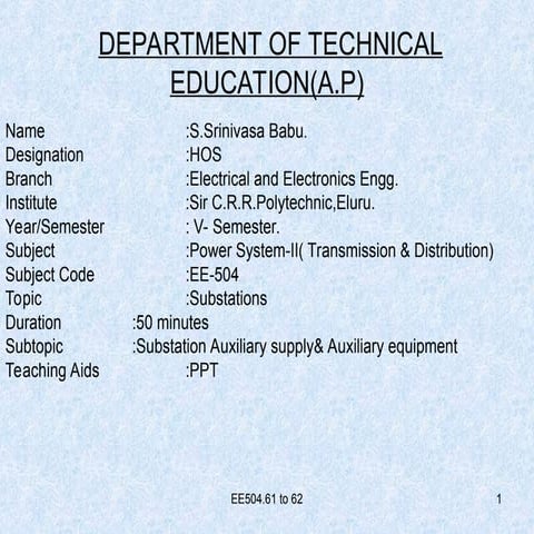 HIGH VOLTAGE TRANSMISSION AND DISTRIBUTION