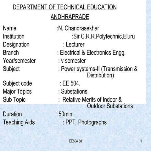 High voltage transmission lecturer  fifty eight