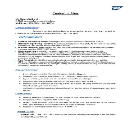 Ganesh CV SAP