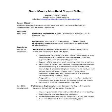 Eng-Omar Sallam cv