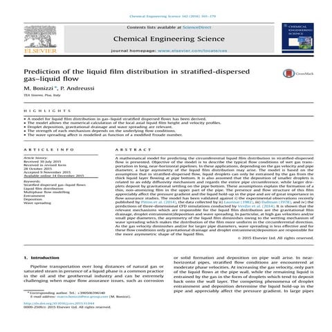 Prediction of the liquid film distribution in stratified-dispersed gas-liquid...