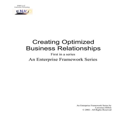 Creating Optimized Business Relationships - Article #1