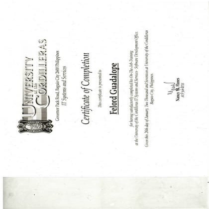 Felord Certificate | PDF