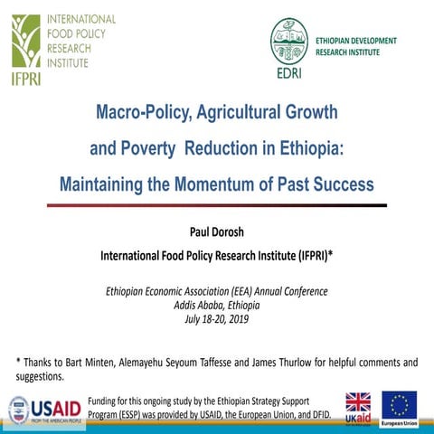 Macro-Policy, Agricultural Growth and Poverty  Reduction in Ethiopia: Maintai...
