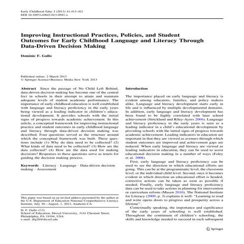 Data Driven Decision Making