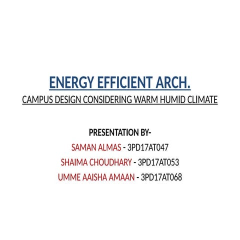 Energy Efficient Building Design in Architecture