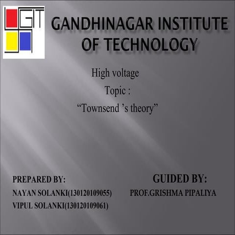 townsend's theory and ionization