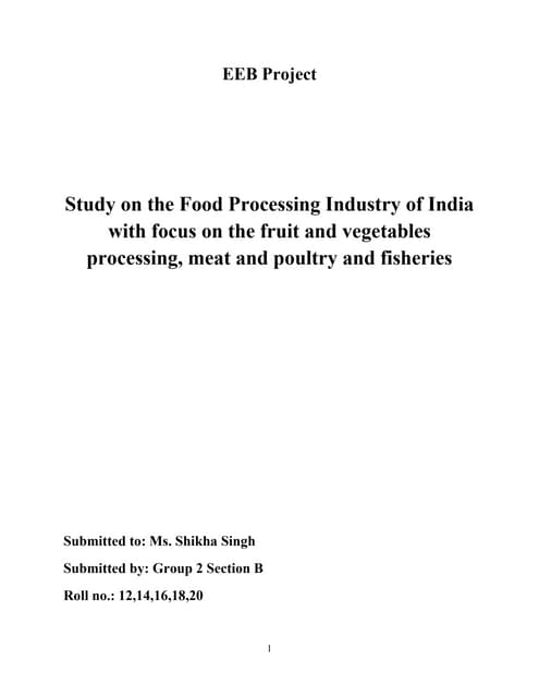 Food Processing Industry of India