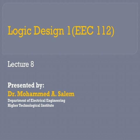 Logic Design 1 Presentation for Multiplexers